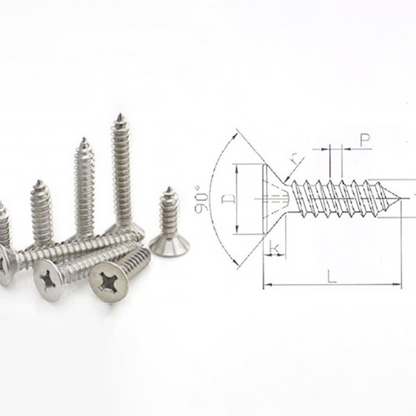 Flat head wood screws